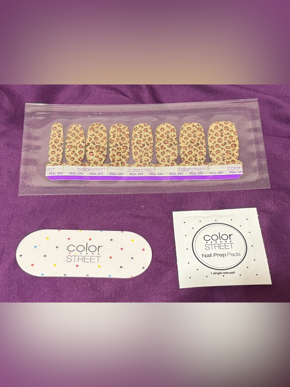 Color Street “Safari Chic” Glitter Leopard Nail Strips Retired Gold Animal Print - Picture 4 of 4